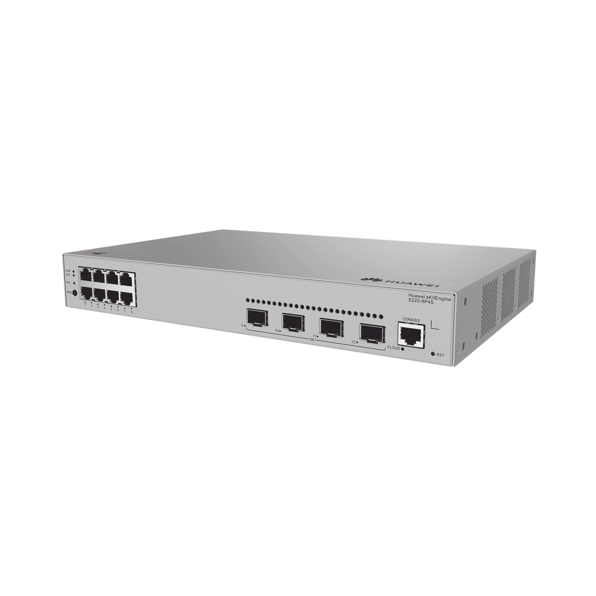 SWITCH GIGABIT ADMINISTRABLE POE CAPA 2 / 8 PUERTOS 10/100/1000 MBPS (POE) / 4 PUERTOS SFP UPLINK / 125W / POE PERPETUO / ADMINISTRACIÓN NUBE GRATIS-Networking-HUAWEI-Bsai Seguridad & Controles