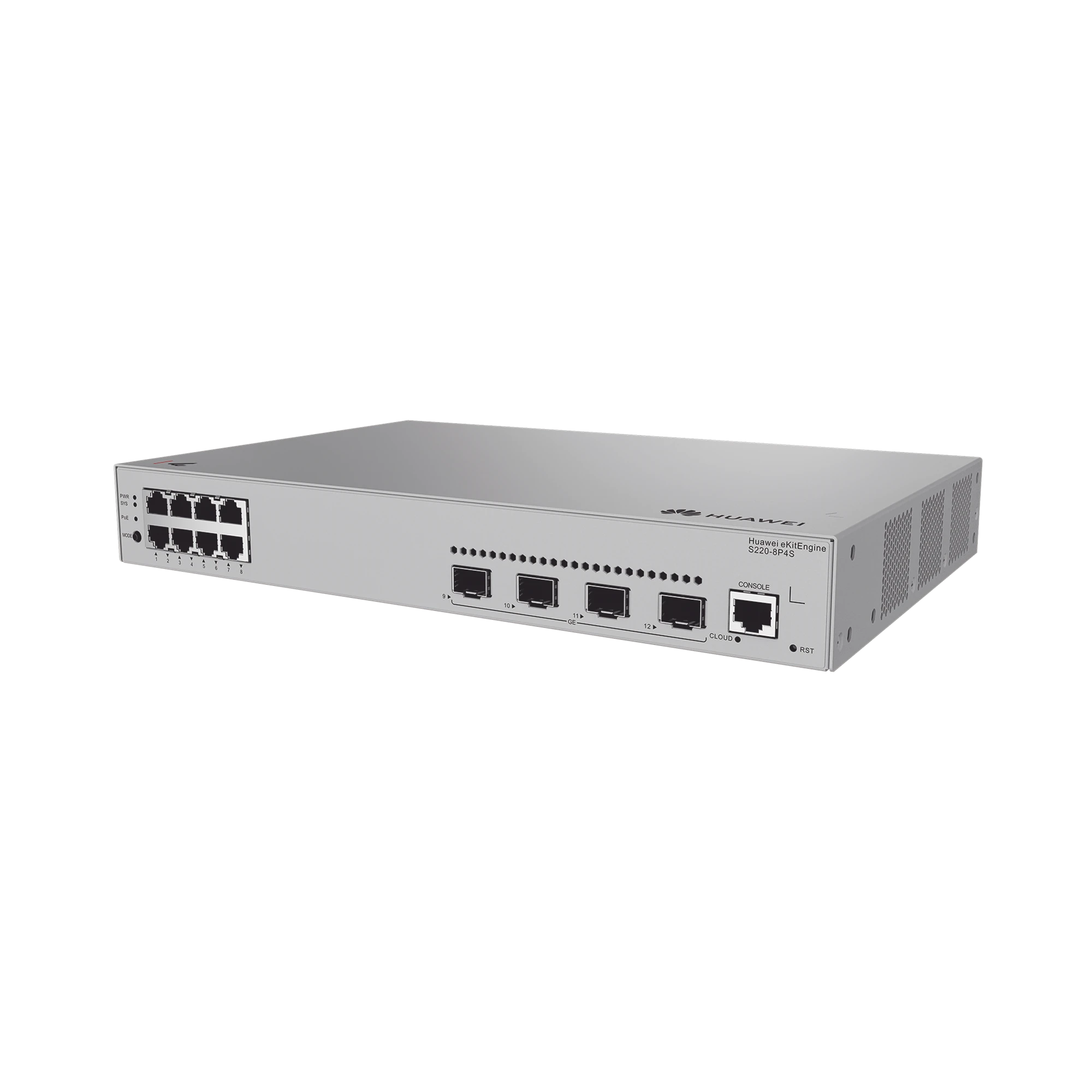 SWITCH GIGABIT ADMINISTRABLE POE CAPA 2 / 8 PUERTOS 10/100/1000 MBPS (POE) / 4 PUERTOS SFP UPLINK / 125W / POE PERPETUO / ADMINISTRACIÓN NUBE GRATIS-Networking-HUAWEI-Bsai Seguridad & Controles