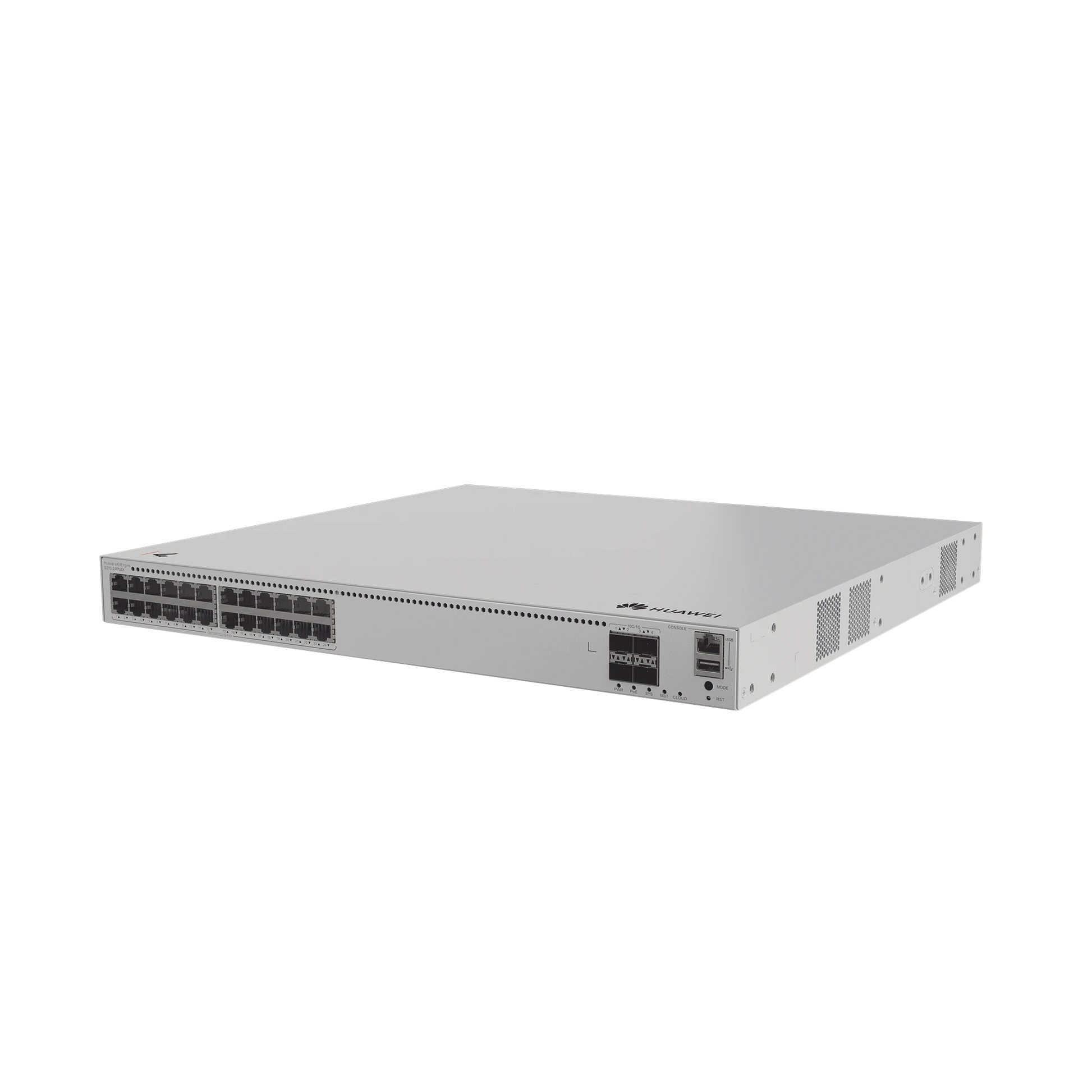 SWITCH GIGABIT ADMINISTRABLE POE CAPA 3 / 24 PUERTOS 1/2.5 MBPS (POE) / 4 PUERTOS SFP+ UPLINK / 400W / POE PERPETUO / ISTACK / ADMINISTRACIÓN NUBE GRATIS-Networking-HUAWEI-Bsai Seguridad & Controles