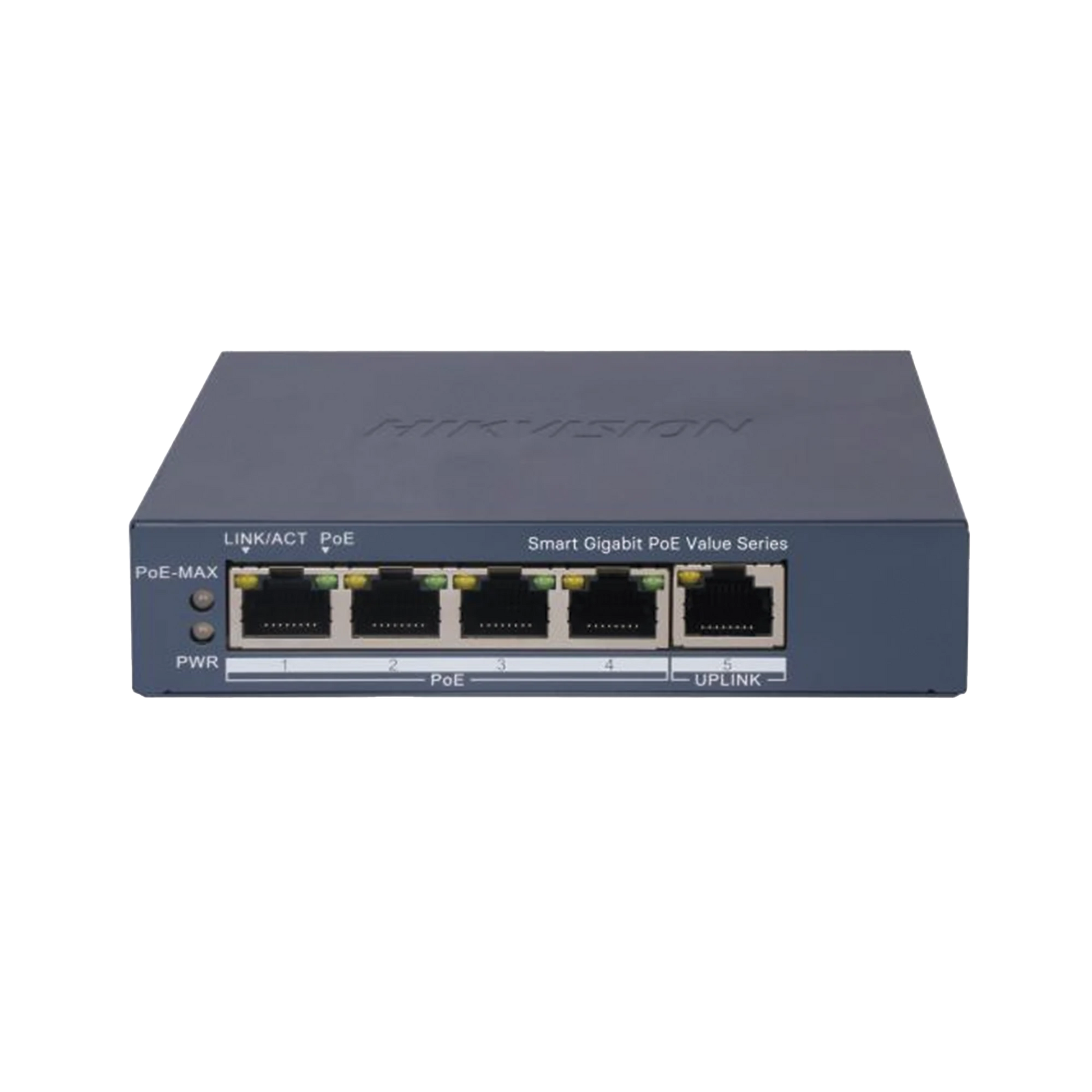 SWITCH GIGABIT POE+ / ADMINISTRABLE / 4 PUERTOS 1000 MBPS POE+ / 1 PUERTO 1000 MBPS UPLINK / CONFIGURACIÓN NUBE HIK-PARTNERPRO / MODO EXTENDIDO HASTA 300 METROS / 45 WATTS-Networking-HIKVISION-Bsai Seguridad & Controles