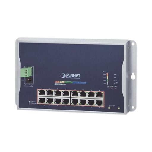 SWITCH INDUSTRIAL ADMINISTRABLE CAPA 2 DE PARED,16 PUERTOS POE 802.3AT GIGABIT Y 2 PUERTOS SFP-Networking-PLANET-WGS-4215-16P2S-Bsai Seguridad & Controles