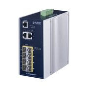 SWITCH INDUSTRIAL ADMINISTRABLE L2+, 8 PUERTOS 1G SFP, 2 PUERTOS TP GIGABIT, (-40 ~75 GRADOS C)-Networking-PLANET-Bsai Seguridad & Controles