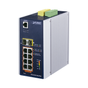 SWITCH INDUSTRIAL ADMINISTRABLE L3 DE 8 PUERTOS GIGABIT POE 802.3BT + 2 PUERTOS SFP (360W)-PoE de Largo Alcance-PLANET-Bsai Seguridad & Controles