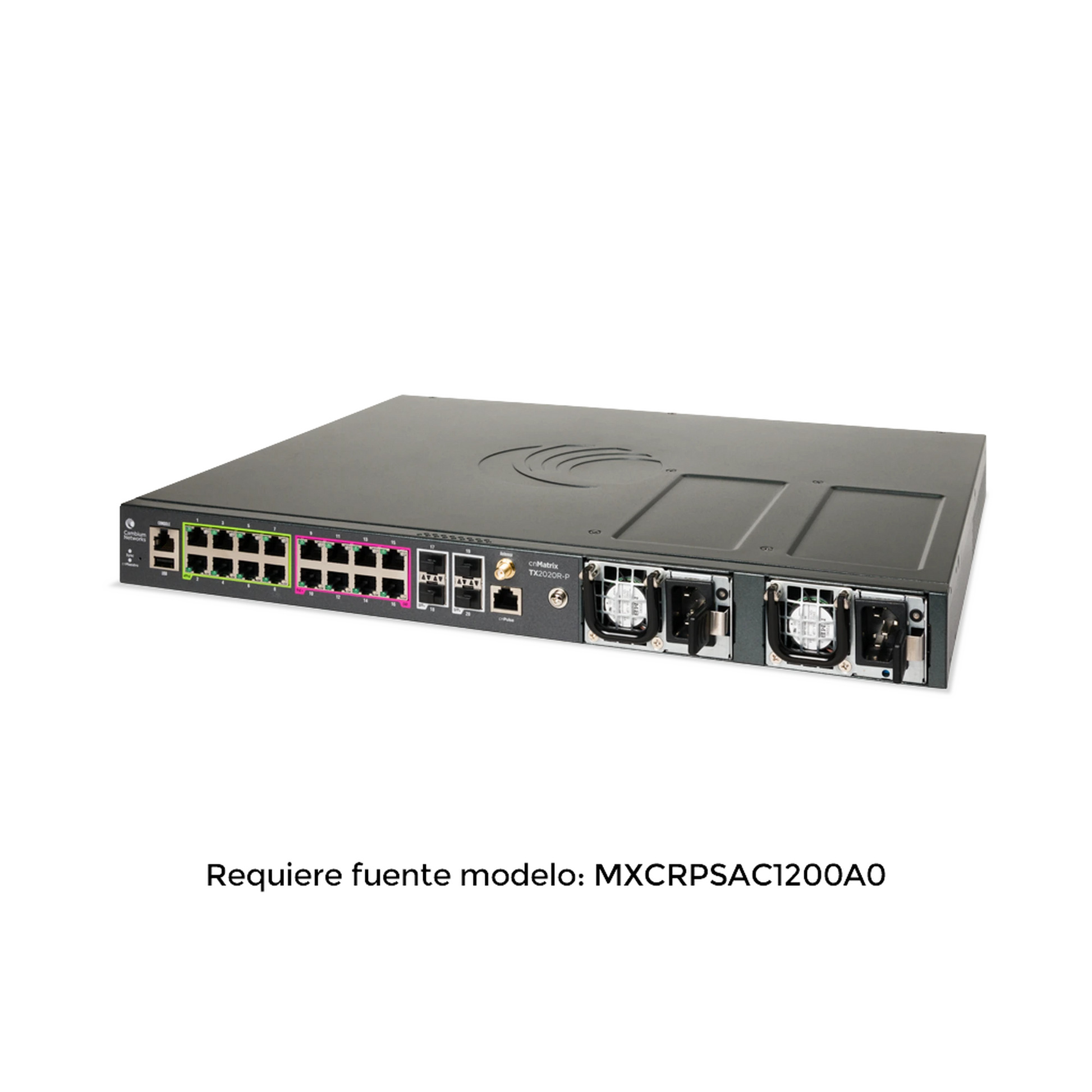 SWITCH INTELIGENTE CNMATRIX TX2020R-P CON 16 PUERTOS POE Y 4 SFP+, PARA FUENTES REMOVIBLES-Switches-CAMBIUM NETWORKS-Bsai Seguridad & Controles