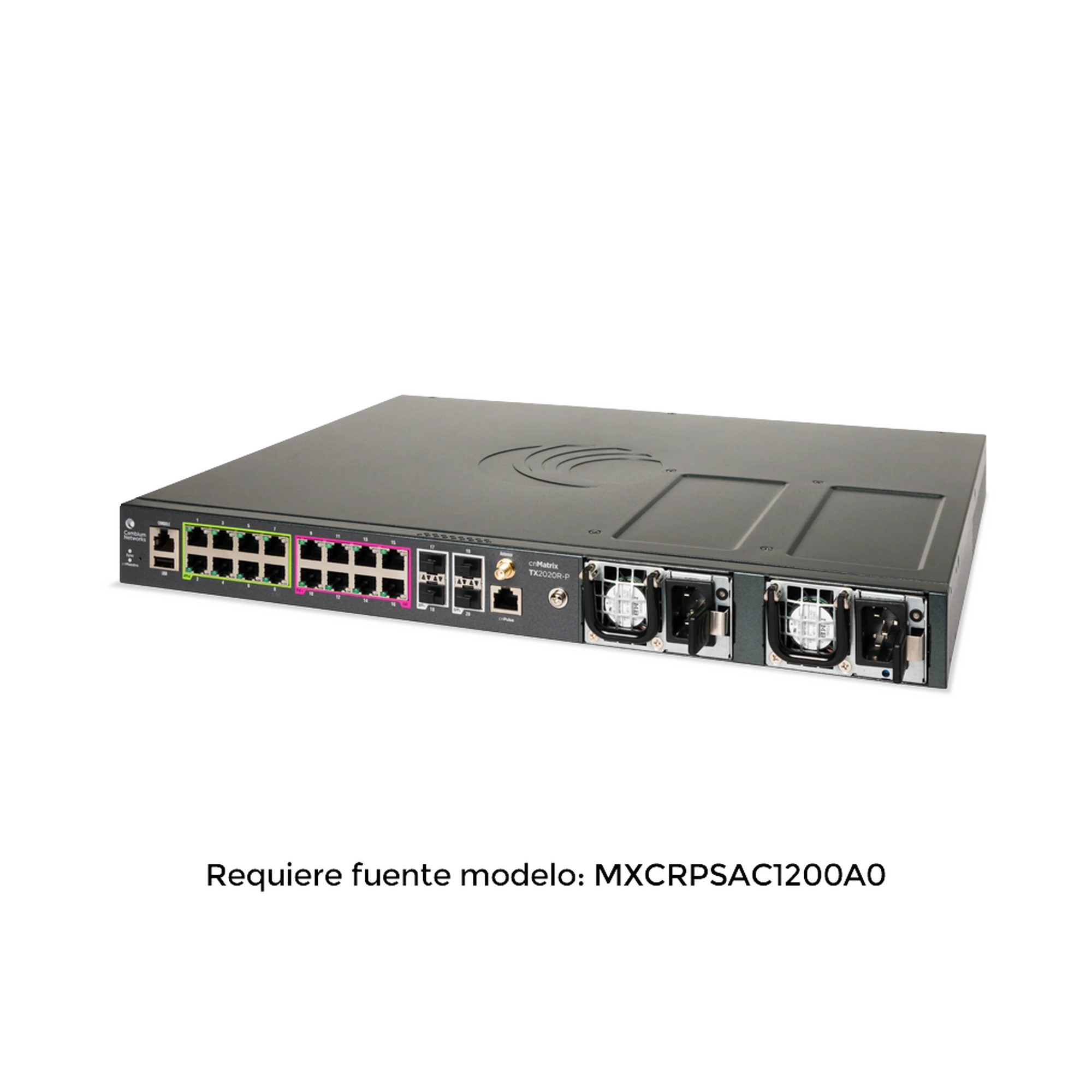 SWITCH INTELIGENTE CNMATRIX TX2020R-P CON 16 PUERTOS POE Y 4 SFP+, PARA FUENTES REMOVIBLES-Switches-CAMBIUM NETWORKS-Bsai Seguridad & Controles