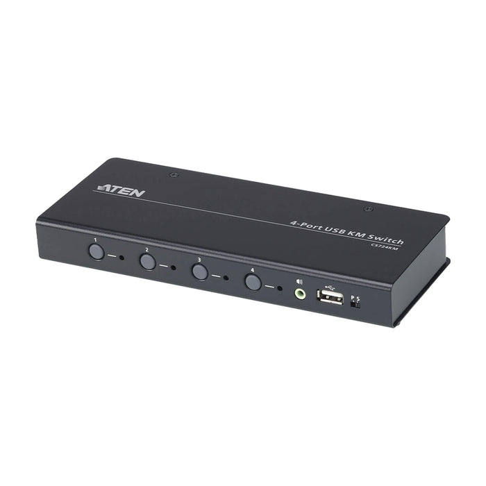 SWITCH KM USB| 4 PUERTOS | BOUNDLESS SWITCHING | RS232-Audio, Video y Voceo-ATEN-CS724KM-Bsai Seguridad & Controles