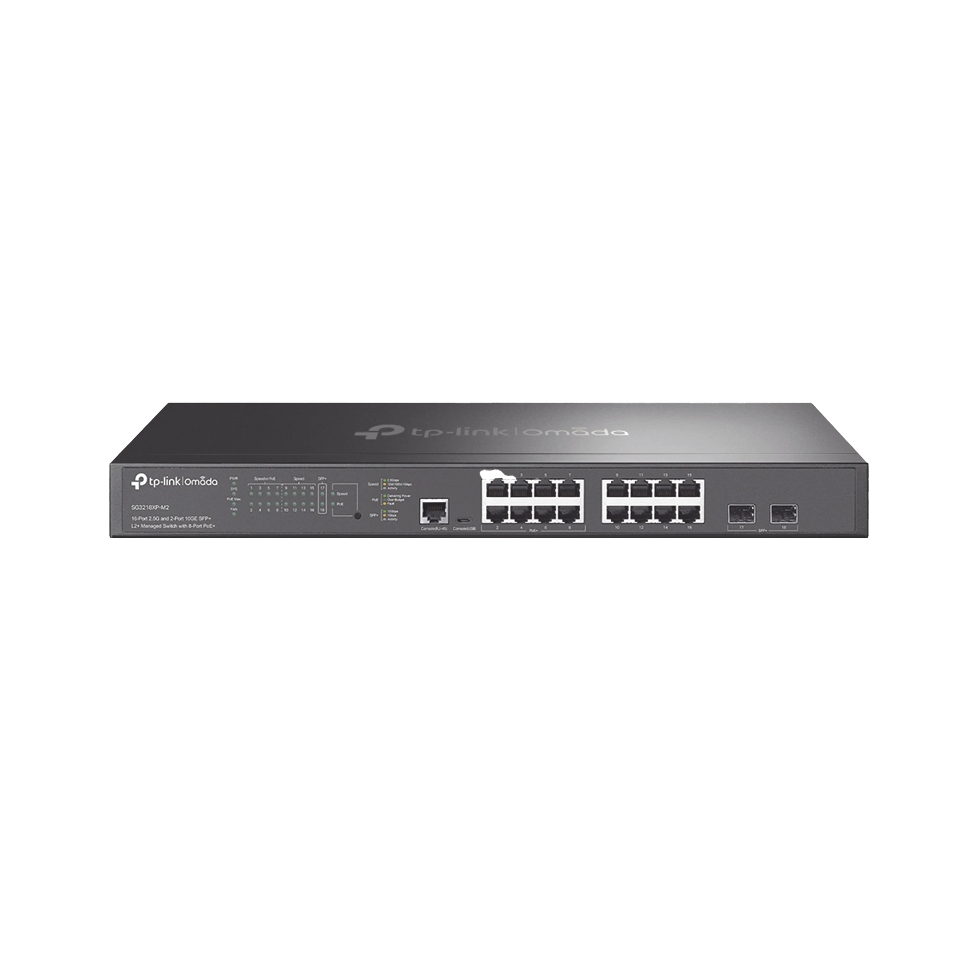 SWITCH L2+ OMADA POE+ / 16 PUERTOS MULTIGIGABIT 2.5G / 8 PUERTOS 2.5G SIN POE / 8 PUERTOS POE+ 2.5G / 2 PUERTOS SFP+ 10G / ADMINISTRACIÓN CENTRALIZADA OMADA O STAND-ALONE / MULTICAST IGMP / PRESUPUESTO POE 240W / MONTAJE EN RACK-Networking-TP-LINK-SG3218XPM2-Bsai Seguridad & Controles