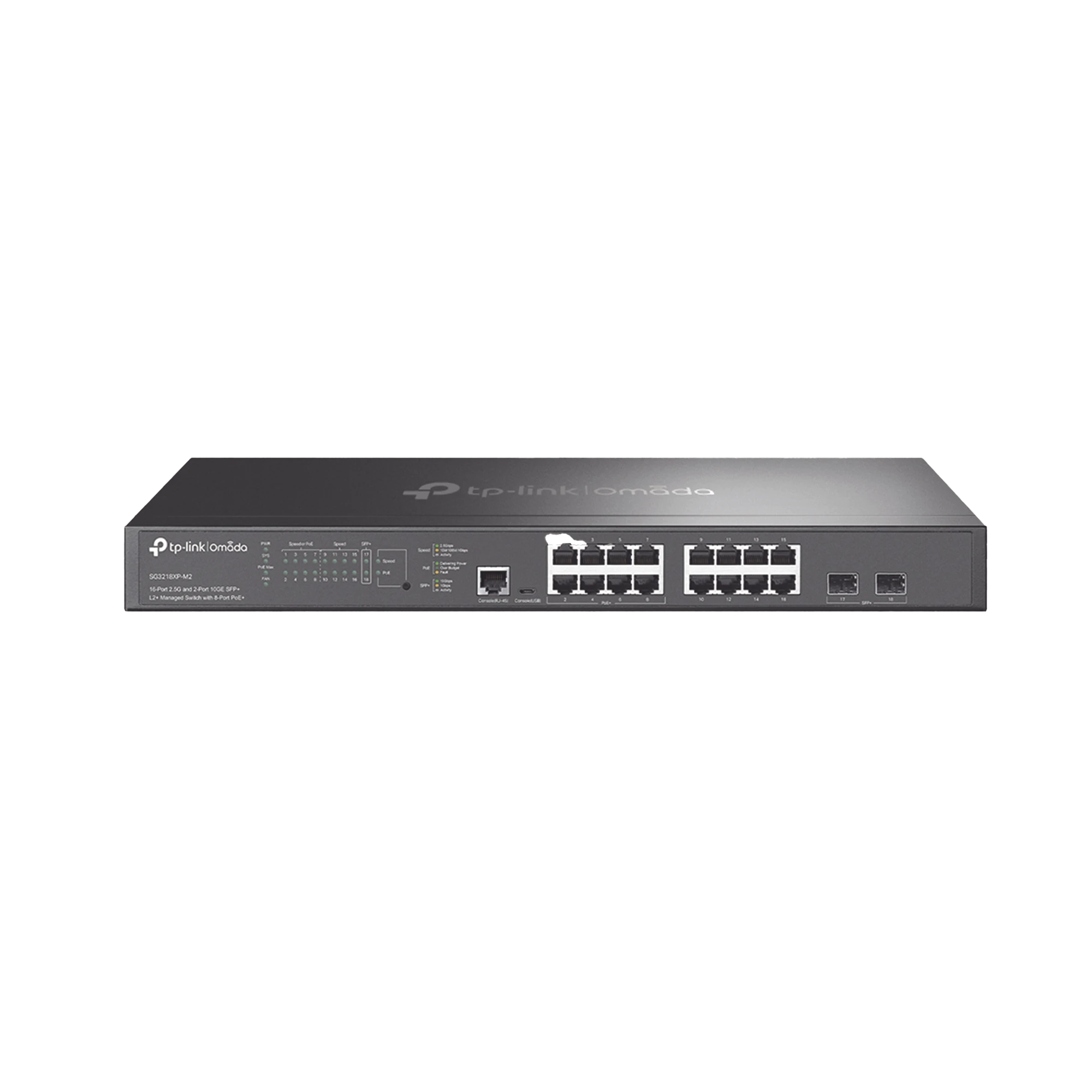 SWITCH L2+ OMADA POE+ / 16 PUERTOS MULTIGIGABIT 2.5G / 8 PUERTOS 2.5G SIN POE / 8 PUERTOS POE+ 2.5G / 2 PUERTOS SFP+ 10G / ADMINISTRACIÓN CENTRALIZADA OMADA O STAND-ALONE / MULTICAST IGMP / PRESUPUESTO POE 240W / MONTAJE EN RACK-Networking-TP-LINK-SG3218XPM2-Bsai Seguridad & Controles
