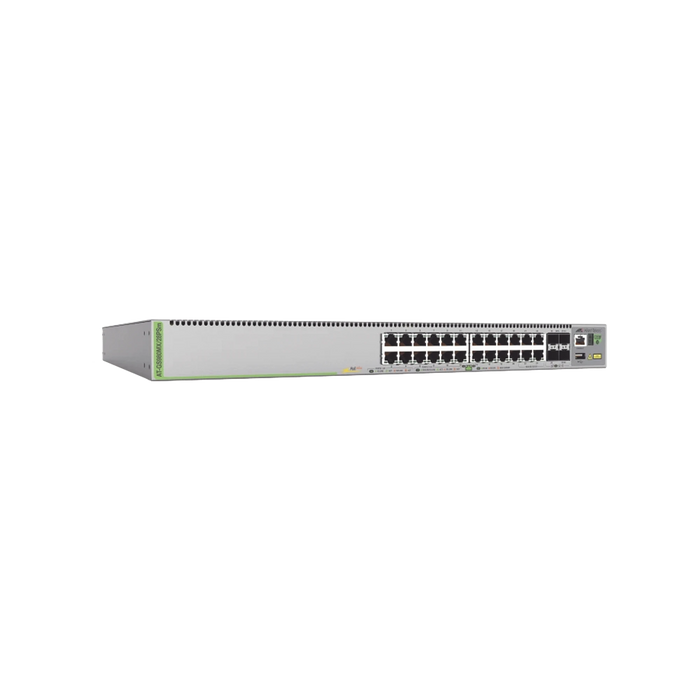 SWITCH L3, STACK, 20 PUERTOS 1G POE+, 4 MULTIGIGABIT POE+, 4 PUERTOS SFP+, PSU FIJA-Switches-ALLIED TELESIS-AT-GS980MX/28PSM-10-Bsai Seguridad & Controles