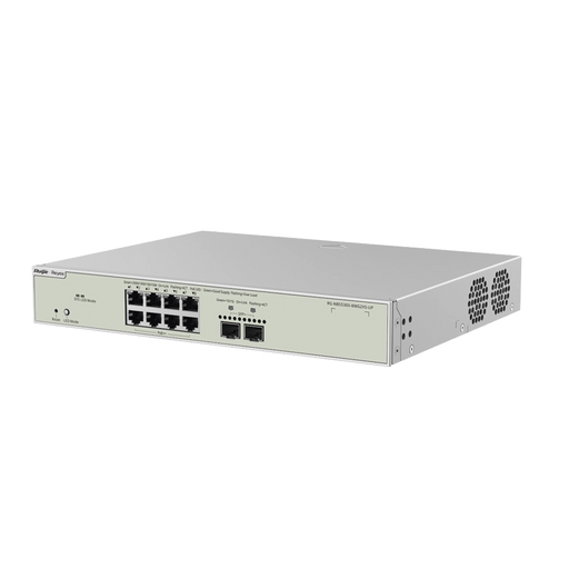 SWITCH MULTI-GIGABIT POE 370W 802.3BT CAPA 3 ADMINISTRABLE CLOUD, DISEÑADO PARA ACCESS POINTS WIFI 6-Networking-RUIJIE-RG-NBS5300-8MG2XS-UP-Bsai Seguridad & Controles