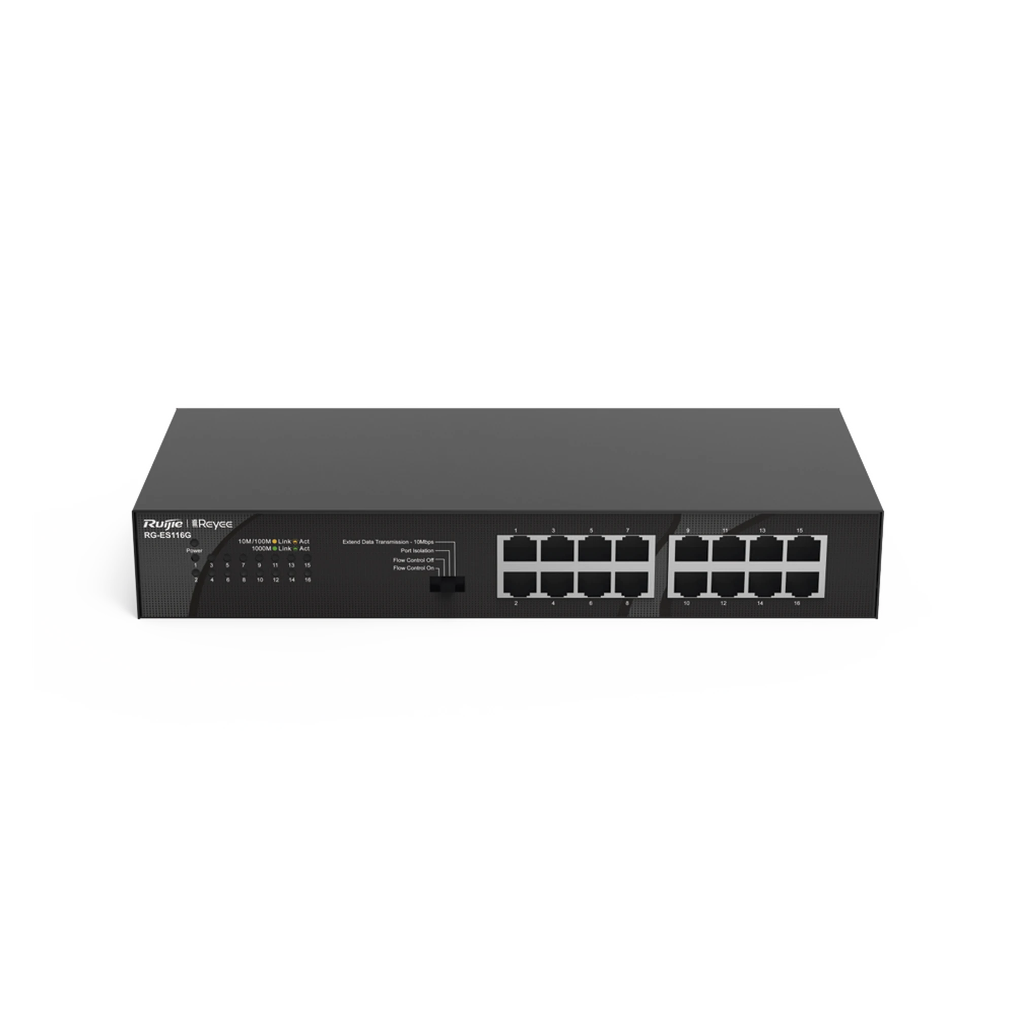 SWITCH NO POE, NO ADMINISTRABLE, CON 16 PUERTOS 10/100/1000 MBPS-Networking-RUIJIE-RG-ES116G-L-Bsai Seguridad & Controles