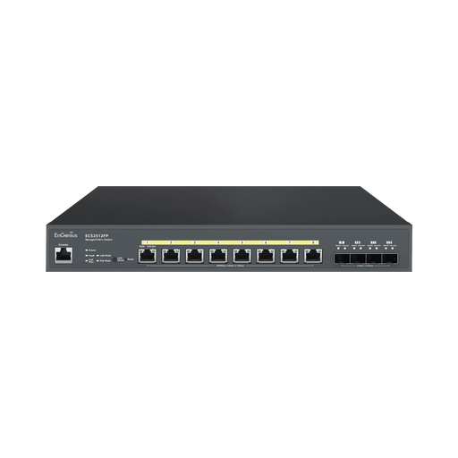 SWITCH POE ++ ADMINISTRABLE EN NUBE CAPA 2 DE 8 PUERTOS POE DE 2.5 GBPS, HASTA 240 W, 4 PUERTOS DE SFP-Switches-ENGENIUS-ECS2512FP-Bsai Seguridad & Controles