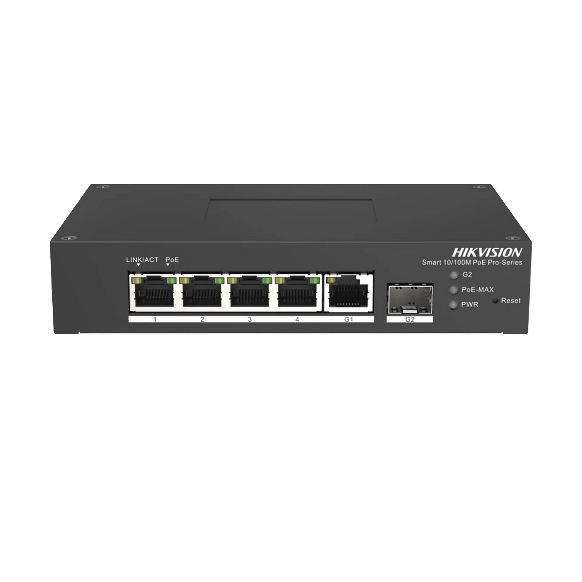 SWITCH POE+ / ADMINISTRABLE / 4 PUERTOS 10/100 MBPS POE+ / 1 PUERTO 1000 MBPS UPLINK / 1 PUERTOS SFP / CONFIGURACIÓN NUBE HIK-PARTNERPRO / MODO EXTENDIDO HASTA 300 METROS / 60 WATTS-Networking-HIKVISION-DS-3T1306P-SI/HS-Bsai Seguridad & Controles
