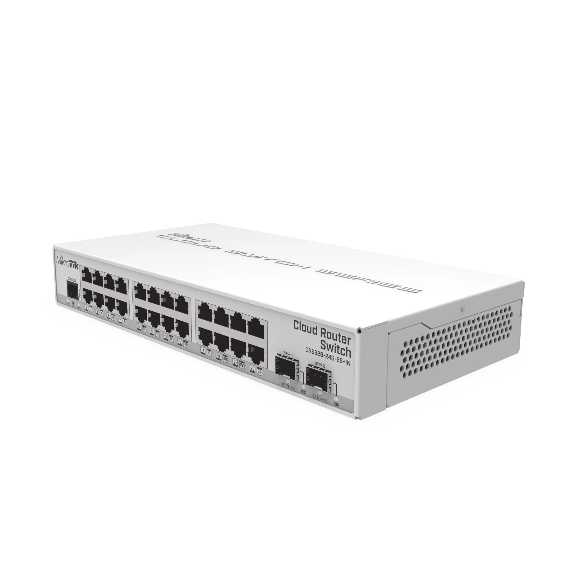 SWITCH SISTEMA OPERATIVO DUAL 24 PUERTOS GIGABIT ETHERNET Y 2 PUERTOS SFP+, PARA ESCRITORIO-Switches-MIKROTIK-Bsai Seguridad & Controles