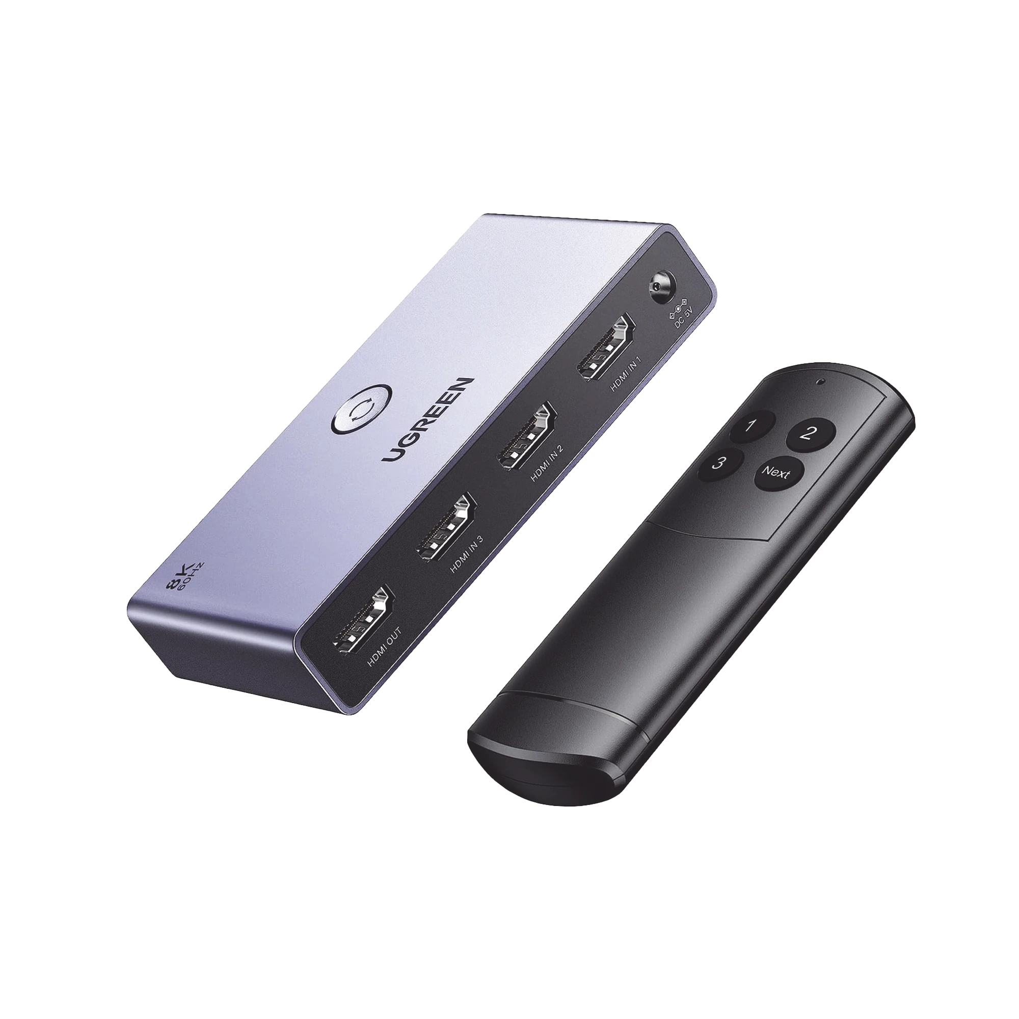 SWITCH (SPLITTER) 8K HDMI 2.1 / 3 ENTRADAS 1 SALIDA / INCLUYE CONTROL REMOTO / SOPORTA 8K@60HZ 4K@120HZ 4K@60HZ 3D / HDR / HDCP 2.3 / CARCASA DE ALUMINIO.-Cables y Conectores-UGREEN-Bsai Seguridad & Controles