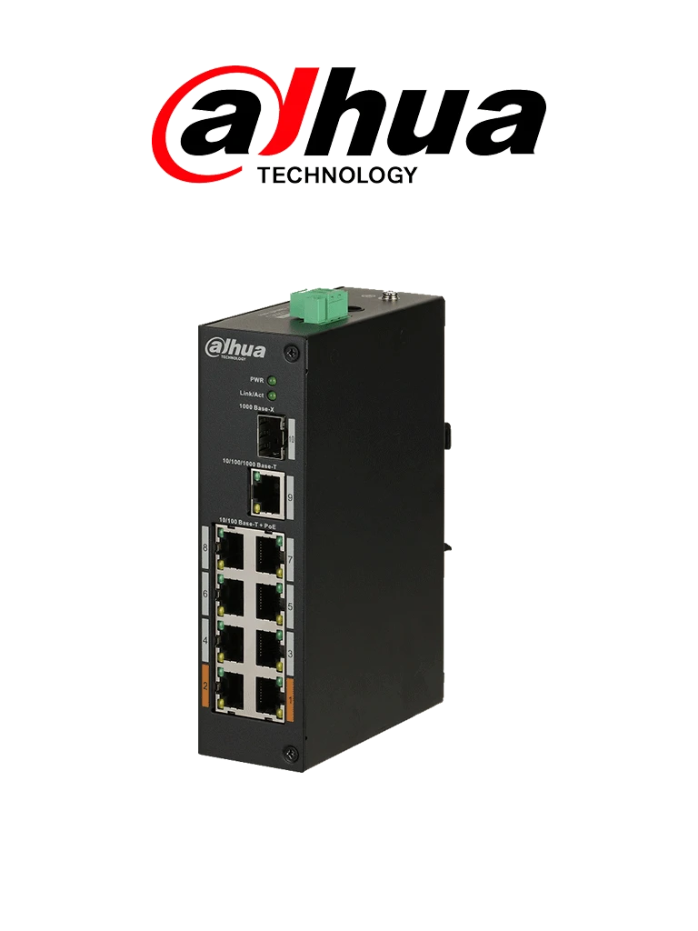 DAHUA PFS31108ET96 - SWITCH POE 8 PUERTOS / 1 PUERTO UPLINK SFP / 1 PUERTO UPLINK ETHERNET GIGABIT / 96W / SWITCHING 7.6G-Switches POE-DAHUA-Bsai Seguridad & Controles