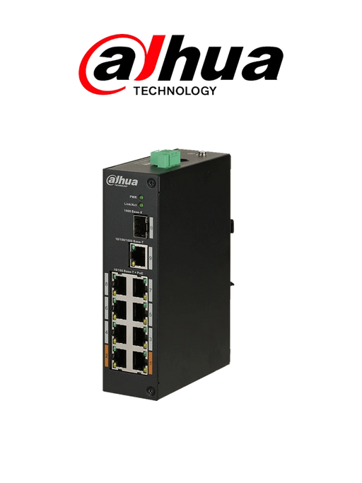 DAHUA PFS31108ET96 - SWITCH POE 8 PUERTOS / 1 PUERTO UPLINK SFP / 1 PUERTO UPLINK ETHERNET GIGABIT / 96W / SWITCHING 7.6G-Switches POE-DAHUA-DRD6100004-Bsai Seguridad & Controles