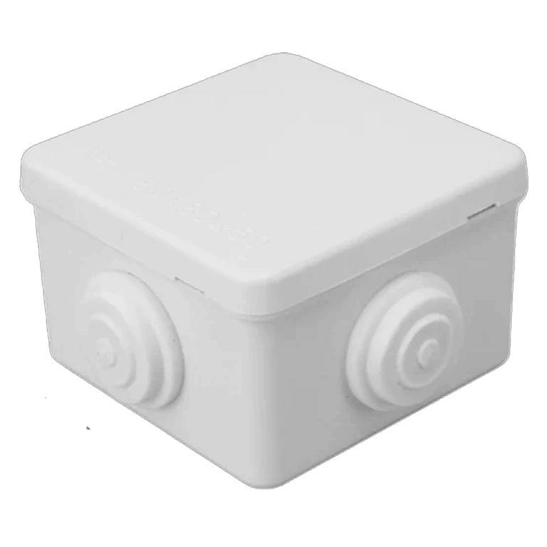 SAXXON SXWD008 - CAJA DE CONEXIONES CON 4 ENTRADAS / PVC LIBRE DE HALÓGENOS / COMPATIBLE CON CÁMARAS BULLET / DOMO / DIMENSIONES 80 X 80 X 50 MM (ANCHO X ALTO X FONDO) / IP55-Faceplate Y Cajas Universales-SAXXON-Bsai Seguridad & Controles