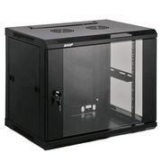 SAXXON SXR9U6409S - GABINETE DE PARED NEGRO / 9UR / PUERTA DE VIDRIO TEMPLADO / ALTO 60 CM / ANCHO 60 CM / PROFUNDIDAD 45 CM / #SXNDESCUENTO #MCI2-Gabinetes Piso / Pared-SAXXON-Bsai Seguridad & Controles