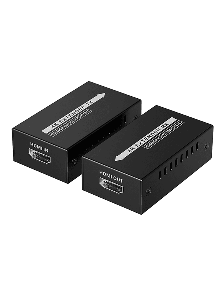 SAXXON LKV410P- KIT MINI EXTENSOR HDMI/ CABLE UTP RECOMENDADO CAT 6/ 6A/ 60 METROS / RESOLUCION 4K@60HZ/ POC/ SE ENERGIZA SOLAMENTE EL TRANSMISOR-Extensores 4k / HD-SAXXON-Bsai Seguridad & Controles