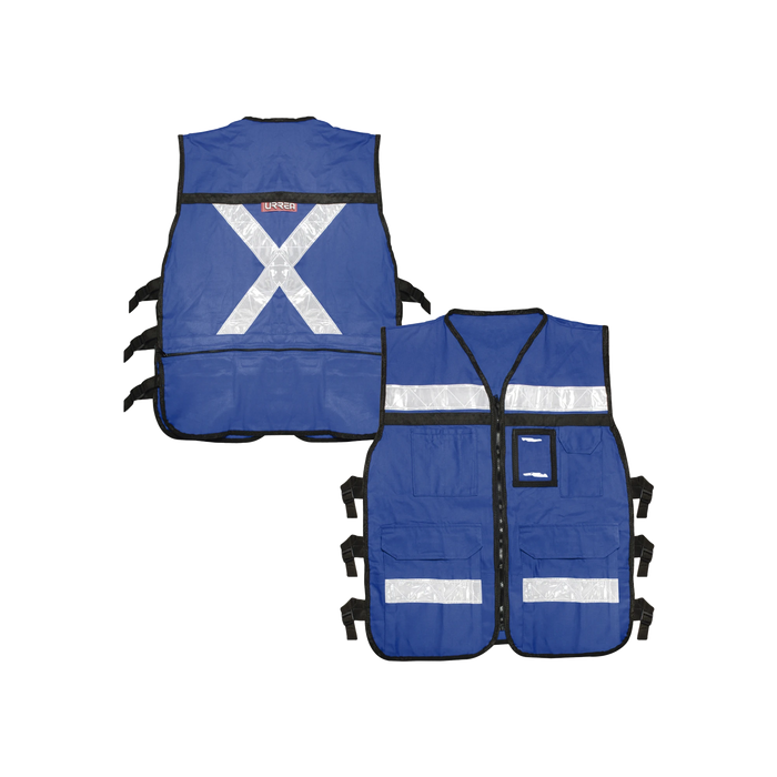 CHALECO REFLEJANTE CON 6 BOLSAS EXTERNAS / 6 BROCHES AJUSTABLES / TALLA EXTRA GRANDE.-Ferreteria-SURTEK-Bsai Seguridad & Controles