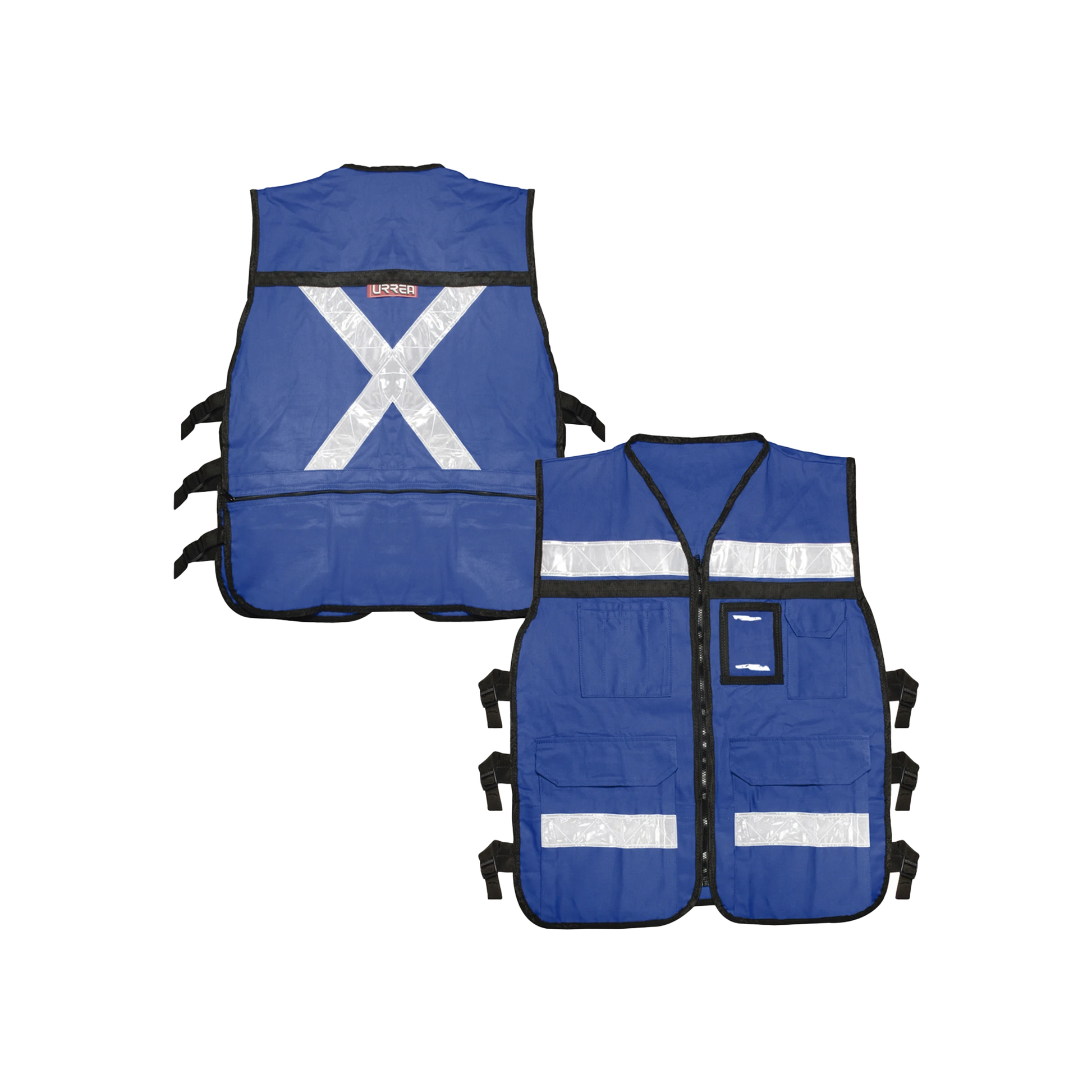 CHALECO REFLEJANTE CON 6 BOLSAS EXTERNAS / 6 BROCHES AJUSTABLES / TALLA GRANDE.-Ferreteria-SURTEK-Bsai Seguridad & Controles