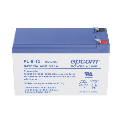 BATERÍA AGM/VRLA / 12 VCD / 9 AH / TAMAÑO ESTANDAR ( 151 X 101 X 65 MM)-Baterías-EPCOM POWER LINE-PL912-Bsai Seguridad & Controles