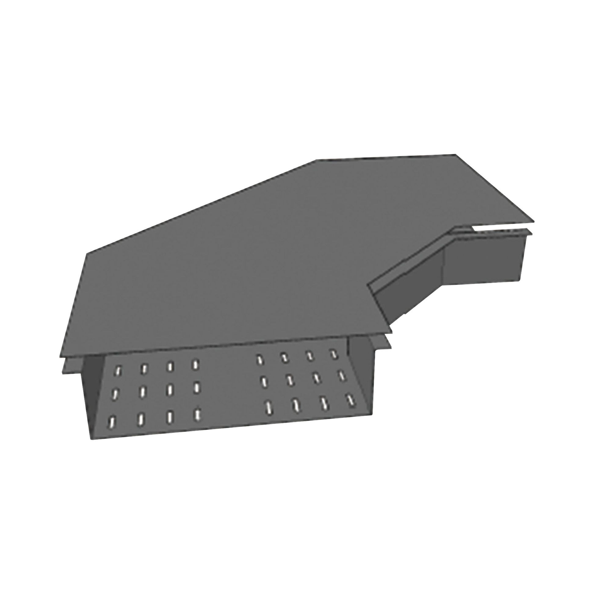 TAPA CURVA HORIZONTAL PARA FONDO PERFORADO DE 4 PERFIL Z-Charolas Tipo Malla-CHAROFIL-Bsai Seguridad & Controles