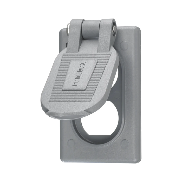 TAPA RESISTENTE A INTEMPERIE PARA CONTACTO DÚPLEX DE POLICARBONATO COLOR GRIS.-Herramientas-HUBBELL-HUB-HBL-522-2-Bsai Seguridad & Controles