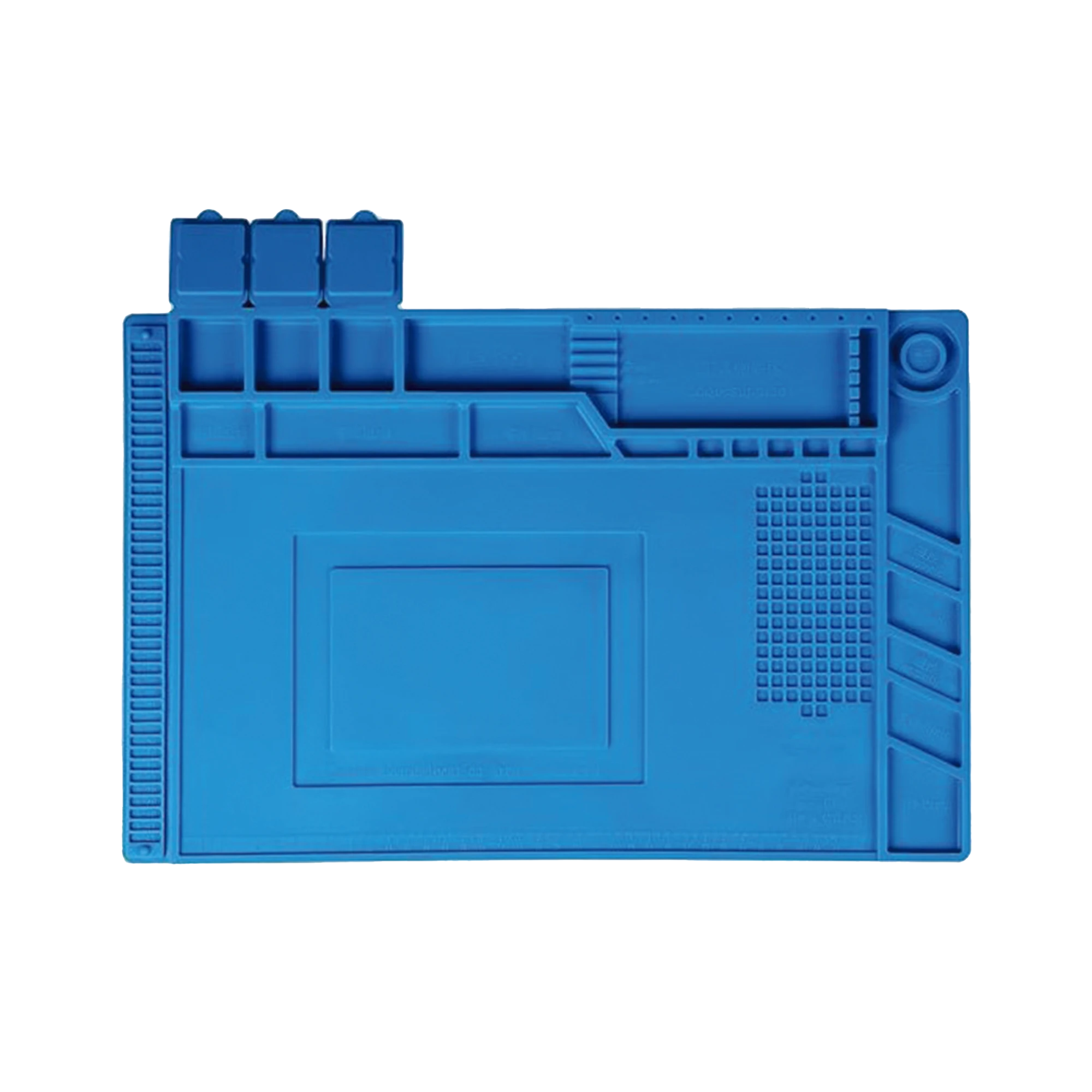TAPETE DE SILICONA RESISTENTE AL CALOR CON AREAS MAGNÉTICAS Y DE ALMACENAMIENTO DE COMPONENTES, IDEAL PARA LA REPARACIÓN DE EQUIPOS Y TARJETAS ELECTRÓNICAS.-Equipo de Laboratorio-PRECISION-Bsai Seguridad & Controles