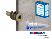 TAQUETE TABLARROCA PERFORATHOR TPD 1301-01100, CAJA 100 PIEZAS, COLOR BLANCO, NO SE REQUIERE TALADRAR EL MURO, RESISTENCIA AL IMPACTO, ELABORADO CON POLIAMIDA (NYLON NO. 6 CON FIBRA), TAQUETE ESPECIAL PARA TABLAROCA FALSO PLAFÓN Y MUROS FALSOS-Canalizacion-THORSMAN-Bsai Seguridad & Controles
