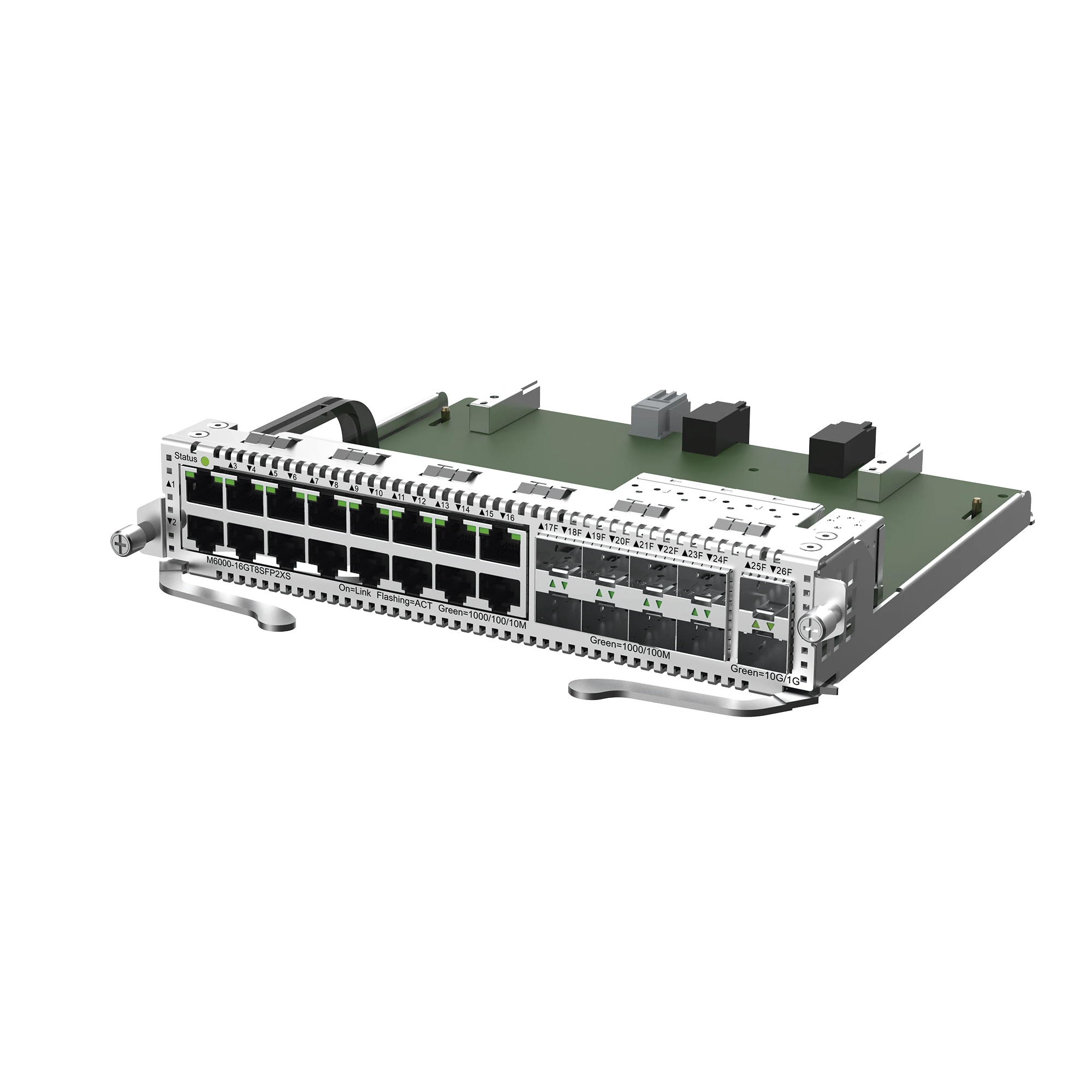 TARJETA DE RED CON 16 PUERTOS RJ45 1GB, 8 PUERTOS SFP 1GB Y 2 PUERTOS SFP+ 10GB PARA CHASIS RG-NBS6002-Networking-RUIJIE-Bsai Seguridad & Controles