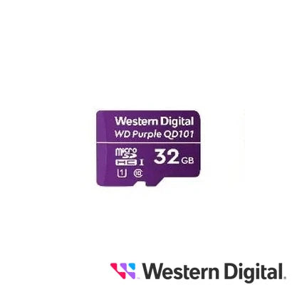 TARJETA MICROSD SERIE WD PURPLE 32GB WDD032G1P0C CLASE 10 U1 SOBRE ESCRITURA DE HASTA 16 TBW ESPECIAL PARA VIDEOVIGILANCIA-Almacenamiento-WESTERN DIGITAL-Bsai Seguridad & Controles