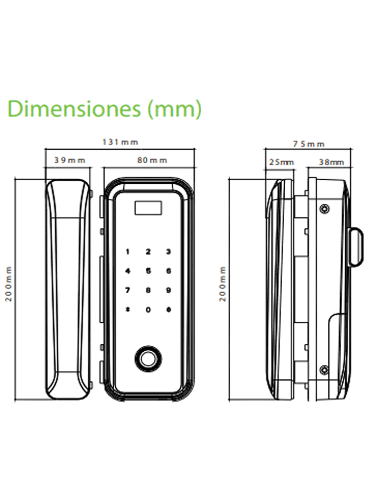 ZK GL300 - CERRADURA BIOMÉTRICA PARA PUERTAS DE VIDRIO / 100 USUARIOS / ANCHO DE PUERTA DE 8 A 13 MM / CONTROL REMOTO / TARJETAS MIFARE 13.56 MHZ-Inteligente-ZKTECO-Bsai Seguridad & Controles