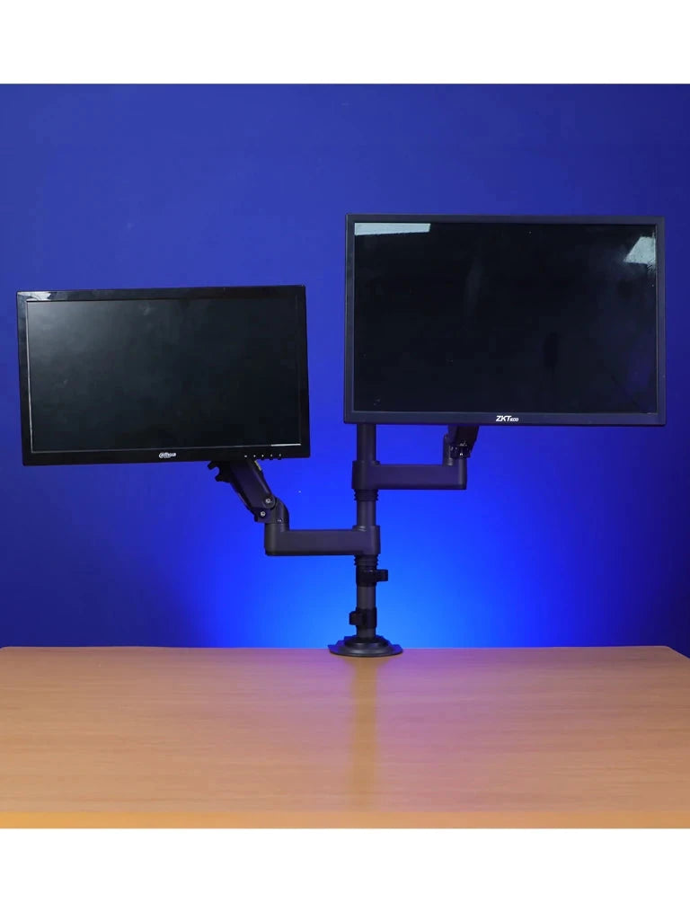 TCE H180 - SOPORTE DE ESCRITORIO ARTICULADO PARA 2 MONITORES DE 13 A 27" , CARGA MÁXIMA 9KG POR BRAZO , VESA 75X75MM / 100X100MM , AJUSTE DE INCLINACIÓN Y ROTACIÓN-Soportes y Bases-OEM-Bsai Seguridad & Controles