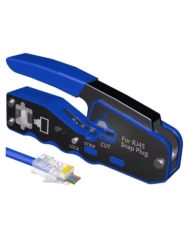 TCE LN-NET-EP670 - HERRAMIENTA DE CORTE Y TERMINADO PARA PLUGS PASS THROUGH RJ45, ACERO AL CARBÓN, MANGO ERGONÓMICO ABS + TPR.#NUEVO1M-Herramienta-OEM-Bsai Seguridad & Controles