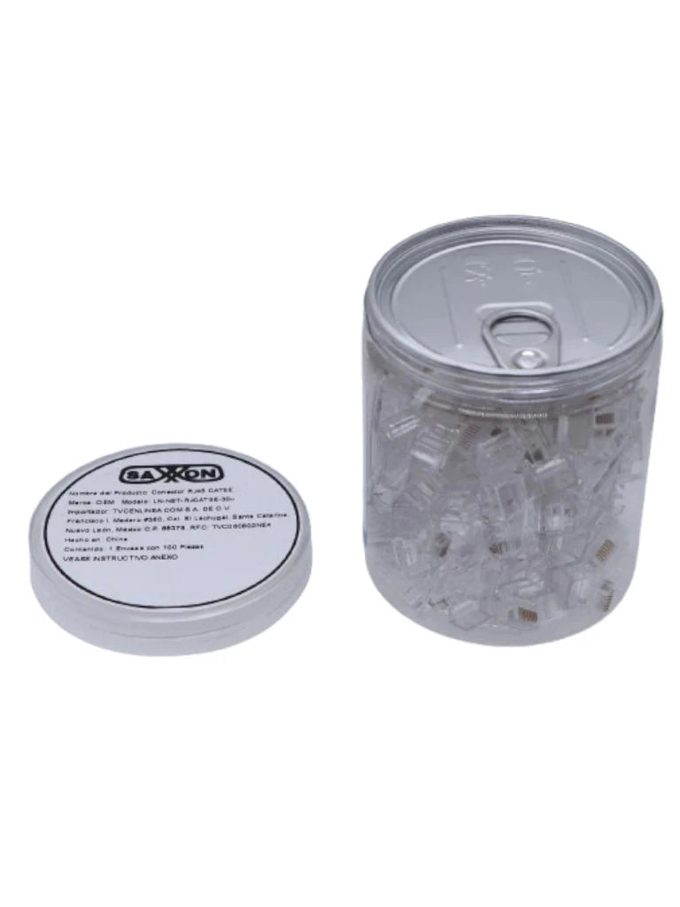 TCE LN-NET-RJCAT5E-30U - BOTE CON 100 PLUGS RJ45 CAT5E, SIN BLINDAJE, CHAPADO EN ORO 30 MICRAS, CONECTOR MODULAR PARA REDES ETHERNET Y CABLEADO ESTRUCTURADO-Jacks y Plugs-OEM-Bsai Seguridad & Controles