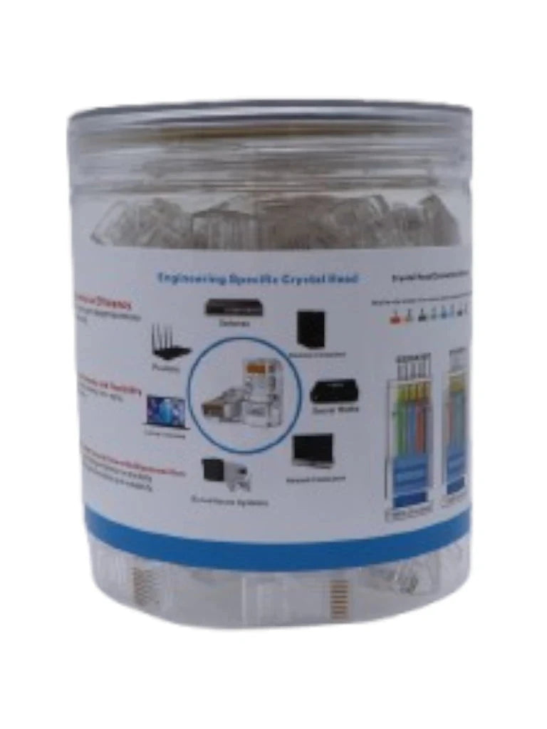 TCE LN-NET-RJCAT5E-30U - BOTE CON 100 PLUGS RJ45 CAT5E, SIN BLINDAJE, CHAPADO EN ORO 30 MICRAS, CONECTOR MODULAR PARA REDES ETHERNET Y CABLEADO ESTRUCTURADO-Jacks y Plugs-OEM-Bsai Seguridad & Controles