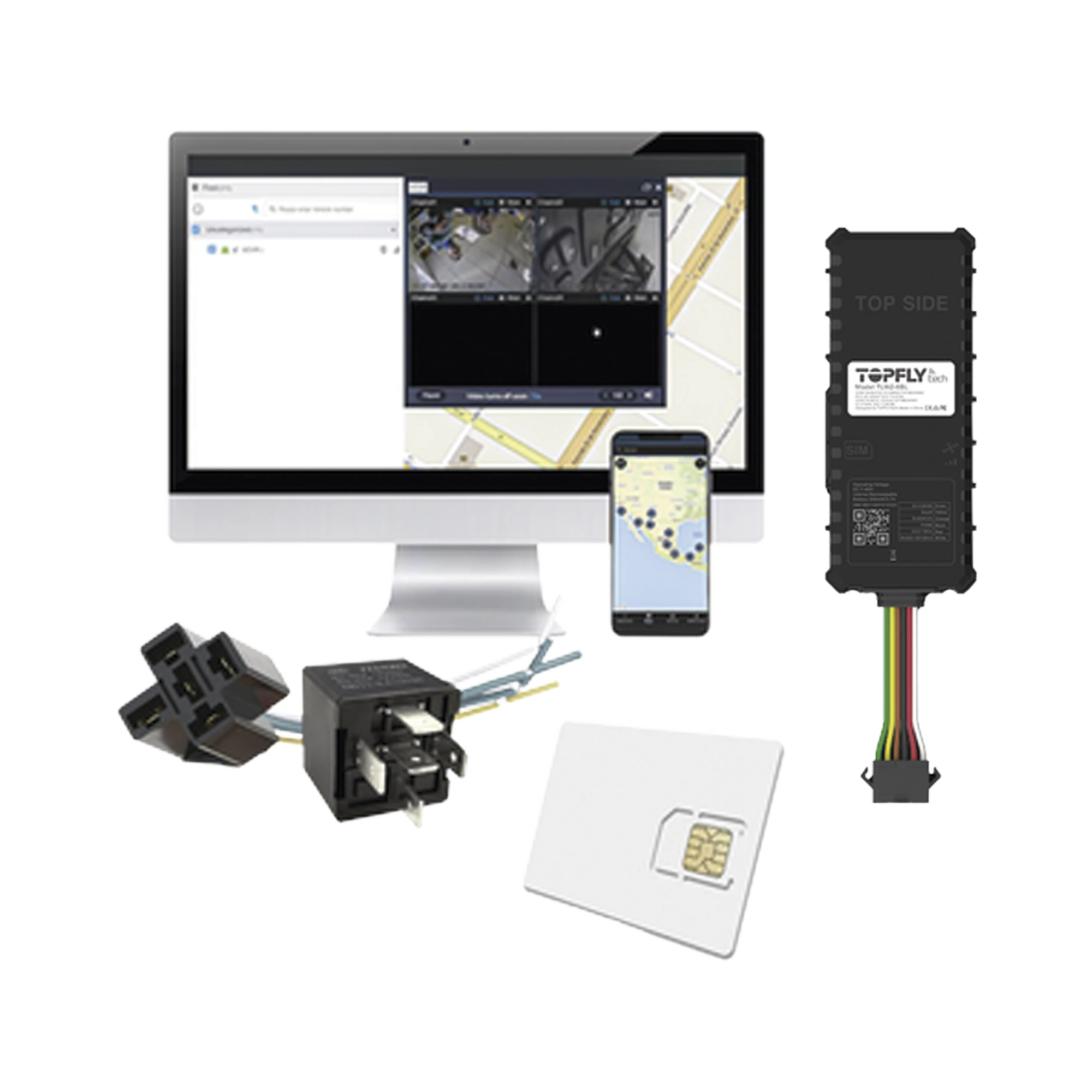 TECNOLOGÍA DE SEGUIMIENTO BÁSICO PARA VEHÍCULOS / RASTREADOR SATELITAL CON CONECTIVIDAD 4G LTE Y BLE / ALERTAS DE ENCENDIDO Y APAGADO DEL MOTOR + 12VRELAY + SIM500MB2Y + EPCOMGPSANUAL-IoT, GPS y Telemática-TOPFLYTECH-TLW26BLKIT-Bsai Seguridad & Controles