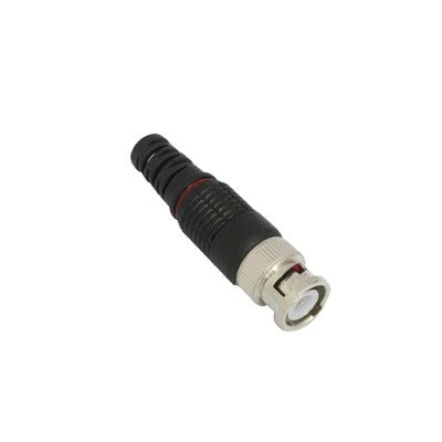 CONECTOR BNC MACHO EN 75 OHM CON BASE DE ALIVIO PLÁSTICA NEGRA PARA CABLE COAXIAL RG-59/ RG-6, NÍQUEL/ ORO/ TEFLÓN.-Conectores-EPCOM TITANIUM-Bsai Seguridad & Controles