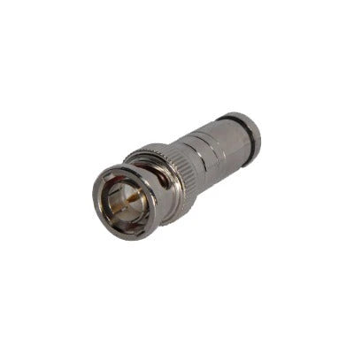 CONECTOR BNC MACHO DE 75 OHM, CON BASE DE RESORTE PARA MONTAR A PRESIÓN CABLE COAXIAL RG-59/ RG-6, NÍQUEL/ ORO/ TEFLÓN.-Conectores-EPCOM TITANIUM-Bsai Seguridad & Controles