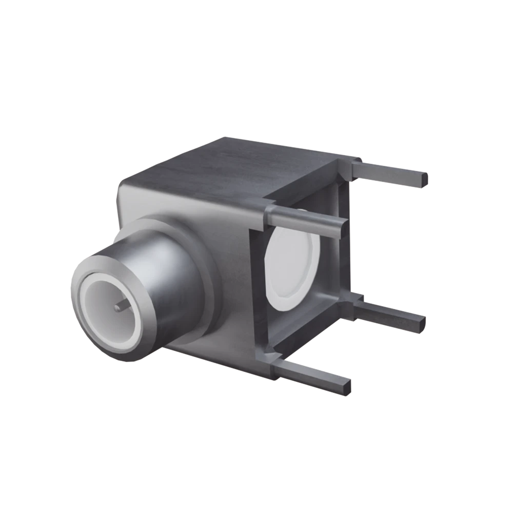 CONECTOR SMB HEMBRA (PIN MACHO) EN ANGULO RECTO DE MONTAJE PARA PCB, 75 OHM, ORO/ ORO/ TEFLÓN.-Cableado-RF INDUSTRIES,LTD-Bsai Seguridad & Controles