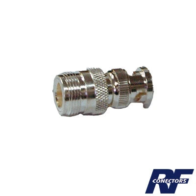 ADAPTADOR EN LINEA PARA 50 OHM, DE CONECTOR N HEMBRA A BNC MACHO, PLATA /ORO /TEFLÓN.-Adaptadores-RF INDUSTRIES,LTD-Bsai Seguridad & Controles