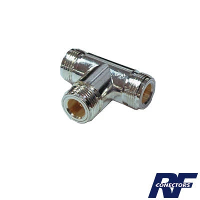 ADAPTADOR EN T, TRIPLE CONECTORES N HEMBRA, PLATA/ ORO/ TEFLÓN.-Adaptadores-RF INDUSTRIES,LTD-RFN-1011-1-Bsai Seguridad & Controles