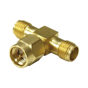 ADAPTADOR EN T, DE CONECTOR SMA MACHO A DOBLE SMA HEMBRAS, ORO/ ORO/ TEFLÓN.-Adaptadores-RF INDUSTRIES,LTD-Bsai Seguridad & Controles