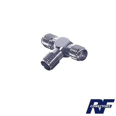 ADAPTADOR EN FORMA T, DE TRIPLE CONECTORES SMA HEMBRA, NÍQUEL/ ORO/ TEFLÓN.-Adaptadores-RF INDUSTRIES,LTD-Bsai Seguridad & Controles