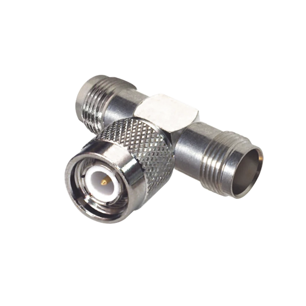 ADAPTADOR EN T DE TNC MACHO A DOBLE TNC HEMBRA, NÍQUEL/ ORO/ TEFLÓN.-Adaptadores-RF INDUSTRIES,LTD-Bsai Seguridad & Controles