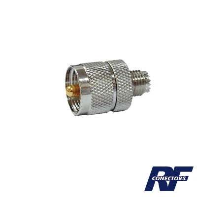 ADAPTADOR EN LÍNEA DE CONECTOR MINI UHF HEMBRA A UHF MACHO (PL-259), NÍQUEL/ ORO/ TEFLÓN.-Adaptadores-RF INDUSTRIES,LTD-Bsai Seguridad & Controles