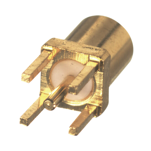 CONECTOR MMCX HEMBRA PARA MONTAJE VERTICAL CON 4 PATAS Y TERMINAL PARA SOLDAR EN PCB, ORO/ ORO/ TEFLÓN.-Conectores-RF INDUSTRIES,LTD-Bsai Seguridad & Controles