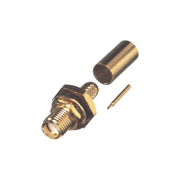 CONECTOR SMA HEMBRA INVERSO DE CHASIS EN D PLANO, ANILLO PLEGABLE PARA CABLE RG-142/U, ORO/ ORO/ TEFLÓN.-Conectores-RF INDUSTRIES,LTD-Bsai Seguridad & Controles